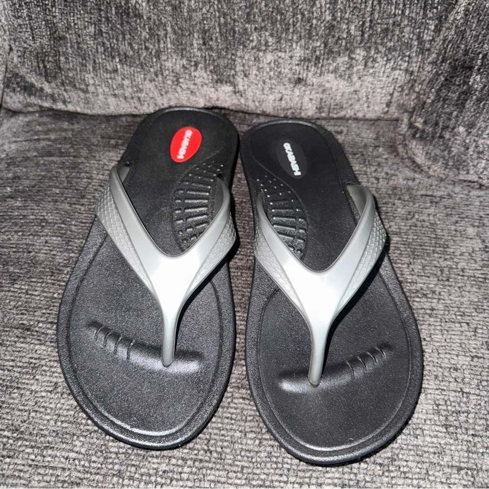 Okabashi Charcoal and Black Sandals Size M